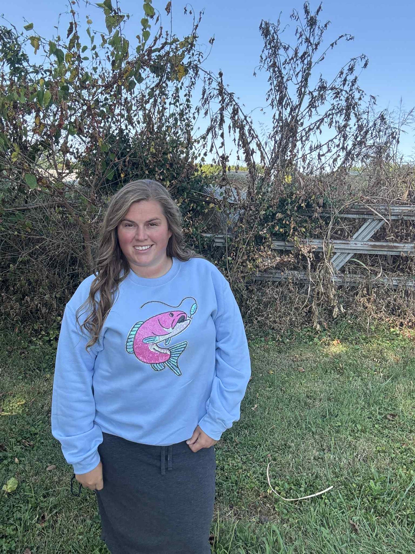 Sparkly Fish Crewneck- Made To Order 2 week turn around time