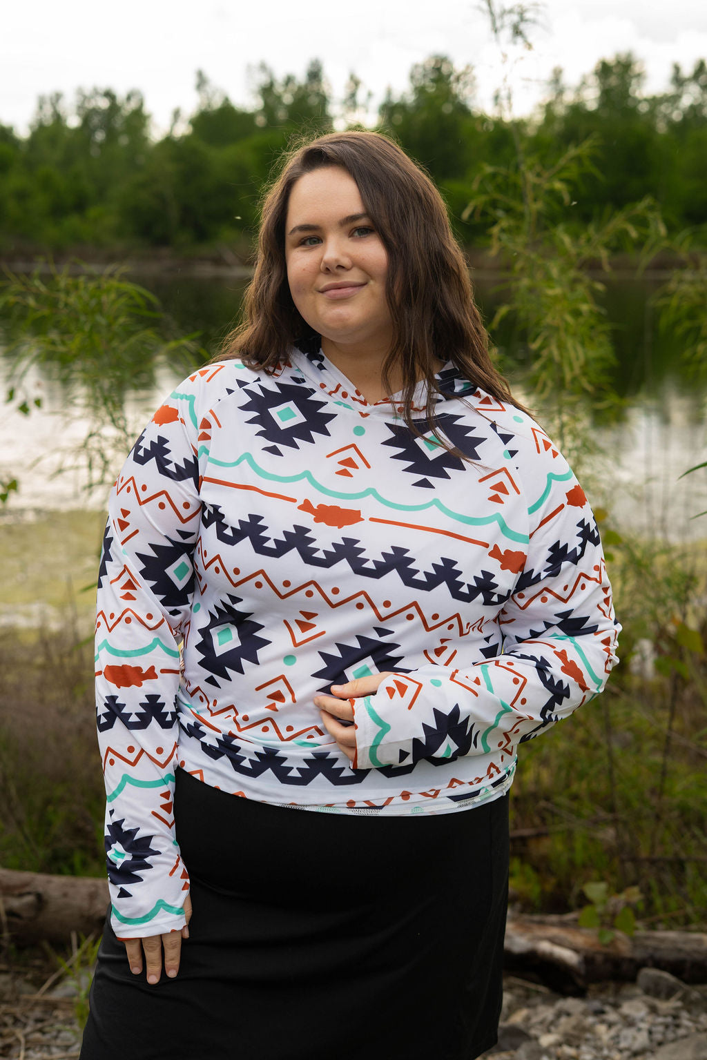 Aztec Hooded Fishing Shirt
