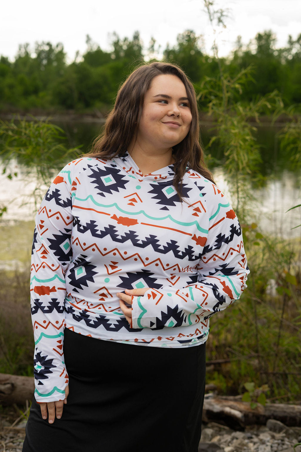 Aztec Hooded Fishing Shirt