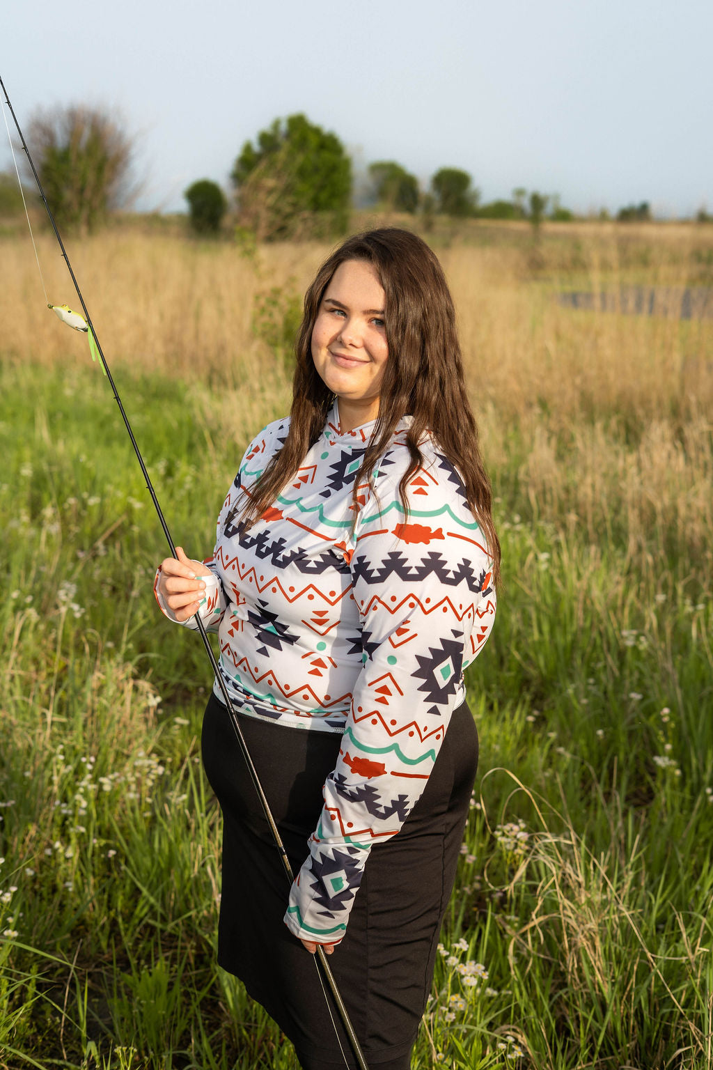 Aztec Hooded Fishing Shirt