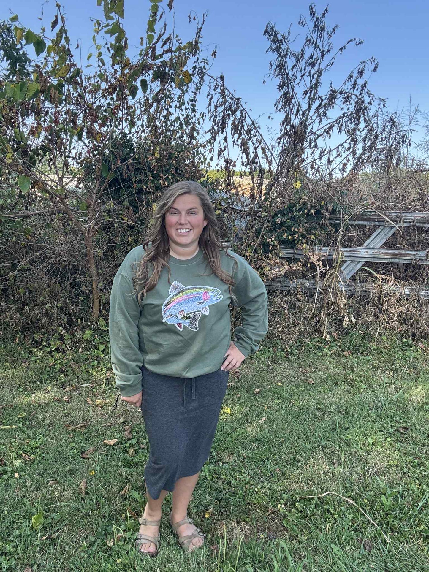 Sparkly Trout Crewneck- Made To Order 2 week turn around time