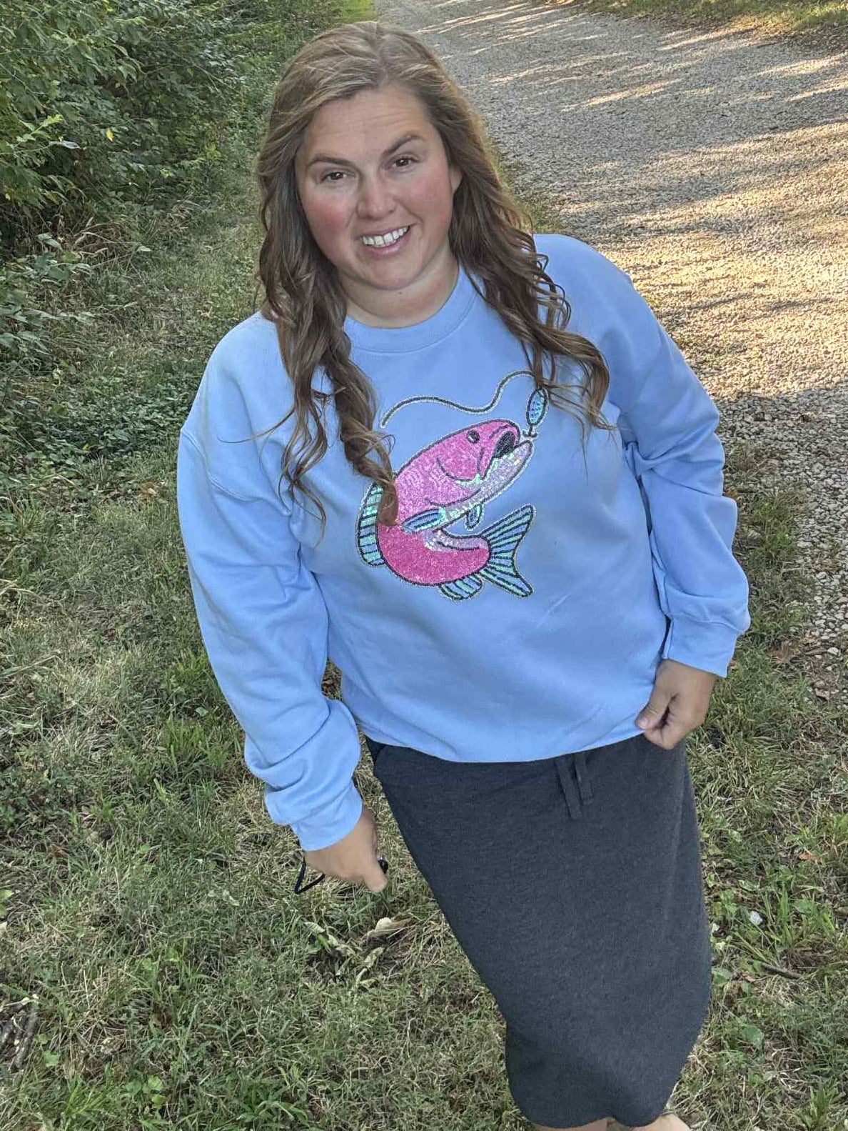 Sparkly Fish Crewneck- Made To Order 2 week turn around time
