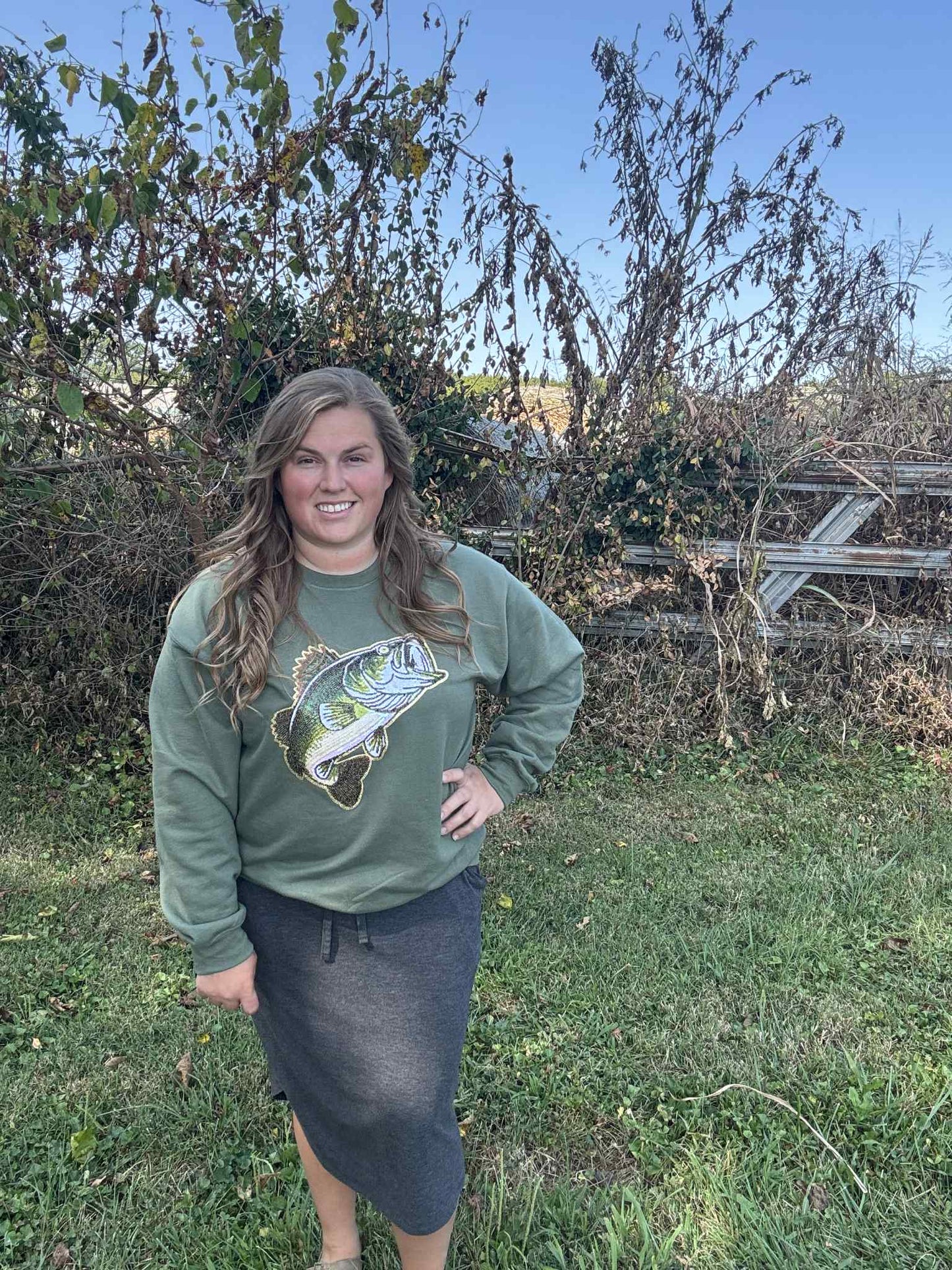 Sparkly Bass Crewneck- Made To Order 2 week turn around time