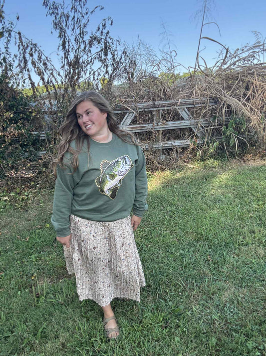 Sparkly Bass Crewneck- Made To Order 2 week turn around time